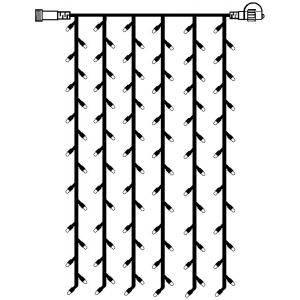 Ljusgardin System LED 1x2m Amber Svart Kabel