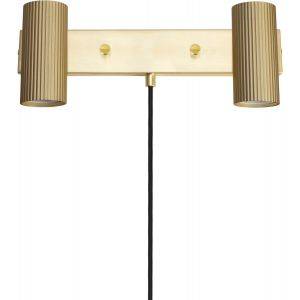 Hubble Vägglampa 2L 35cm Borstad Mässing
