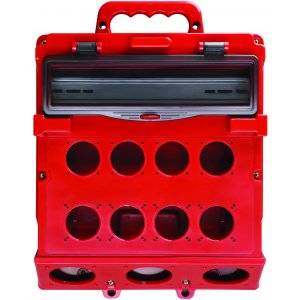 Uttagskapsling, Röd, 14 moduler, 8x 1-fas, 4x CEE, IP44