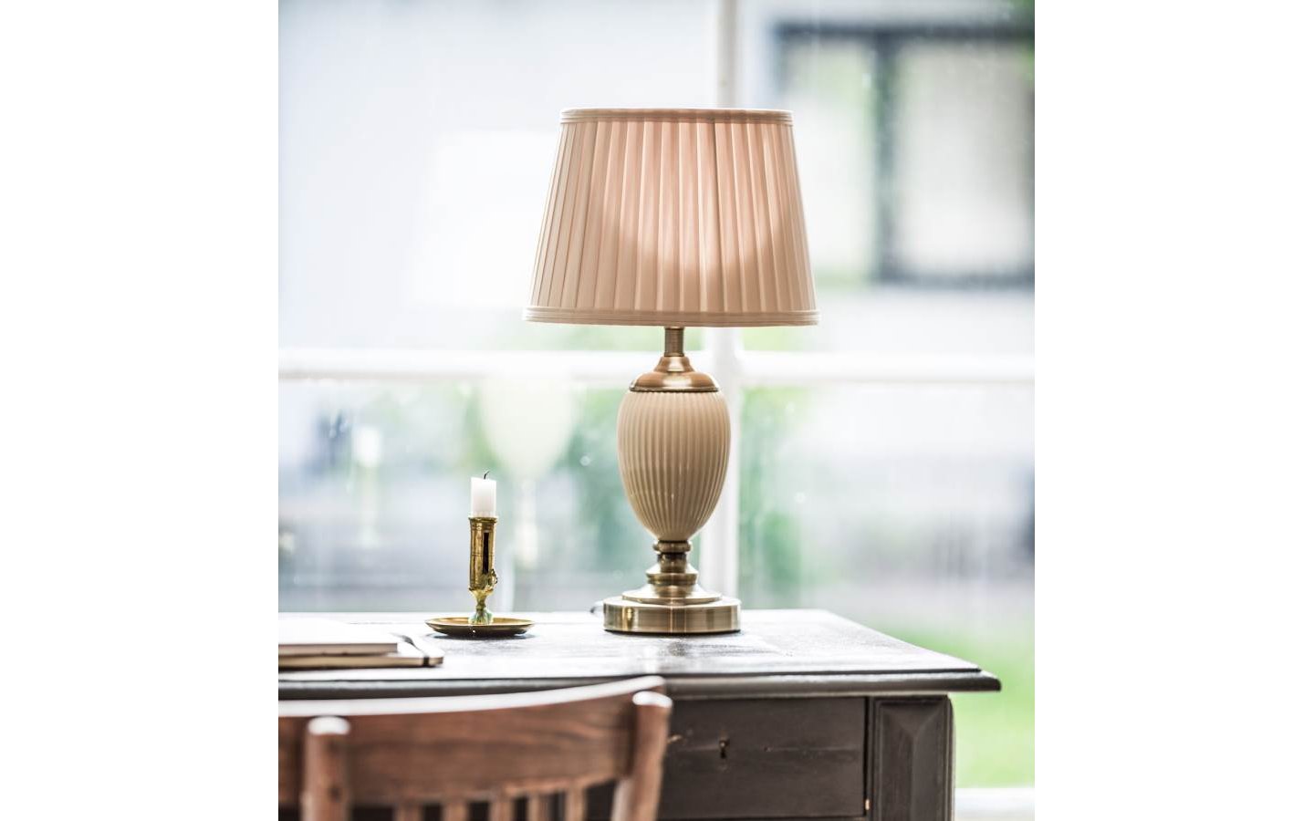 Ottilia Bordslampa 49cm Beige/Antik