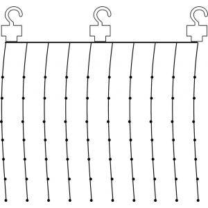 Ljusgardin Dew Drop 1x1m Silver