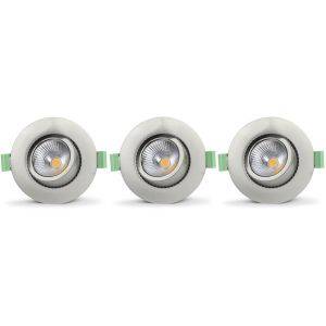 Lisa 230V Spotlight 3000K 5,5W 3-pack Borstad Stål IP65