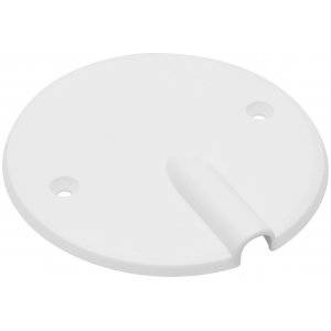 Täcklock med utlopp för kopplingsdosa, Vit