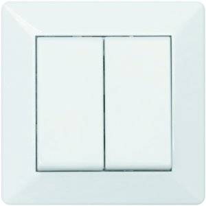 Delta Strömbrytare, Utan glimlampa, Dubbeltrapp, RAL 9001