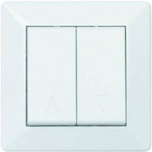 Delta Strömbrytare, Utan glimlampa, Jalusibrytare, RAL 9001