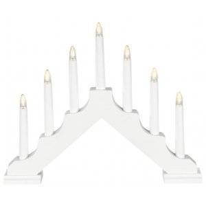 Stella Batteridriven Adventsljusstake 28cm Vit