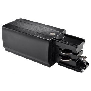 Anslutning Vänster, för 3-fas skena, Svart