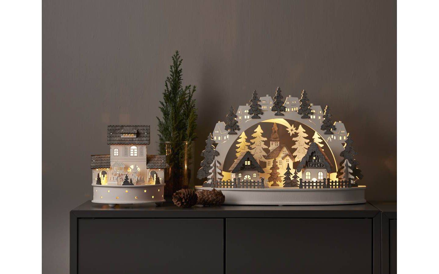 Ljusstake Grauberg 27cm Grå