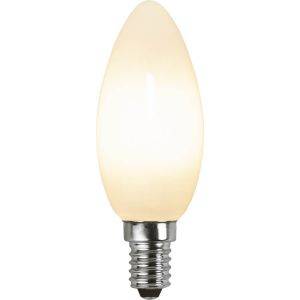 LED-lampa E14 C35 Opaque Filament RA90 9,8cm Opal Vit IP44