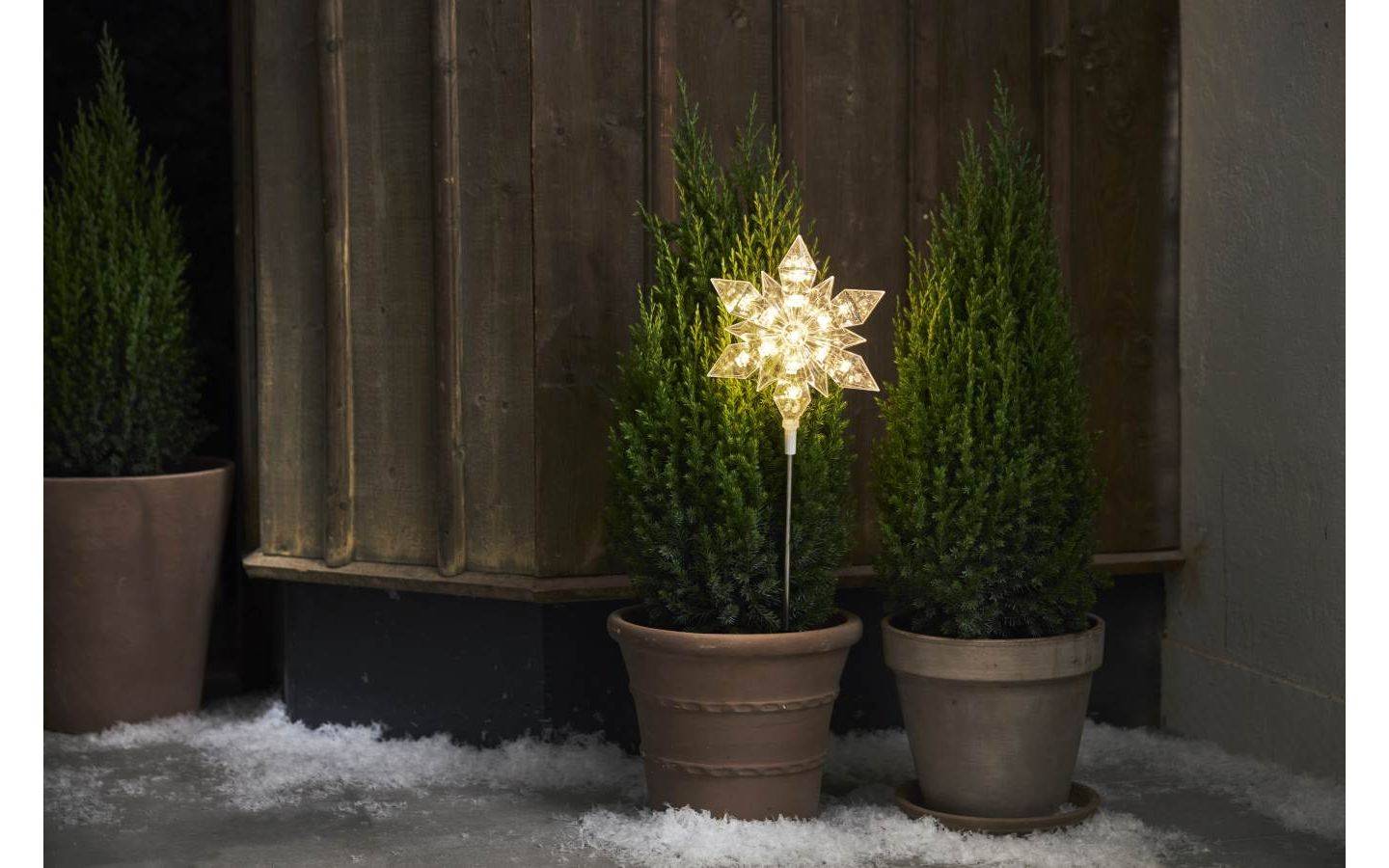 Utomhusdekoration Flocke 48cm Transparent