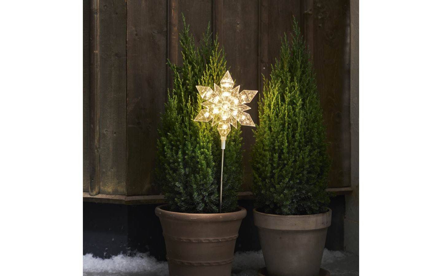 Utomhusdekoration Flocke 48cm Transparent