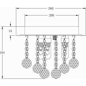Nicoline Kristallplafond 26cm Krom IP44