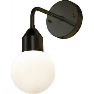 Florens Vägglampa Svart/Opal IP44