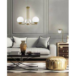 Orfeus Taklampa 44cm Matt Mässing/Opal