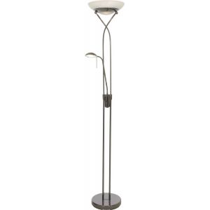Cannes Golvlampa 1,8m LED 3000K 25W+5W Dimbar Svart/Krom
