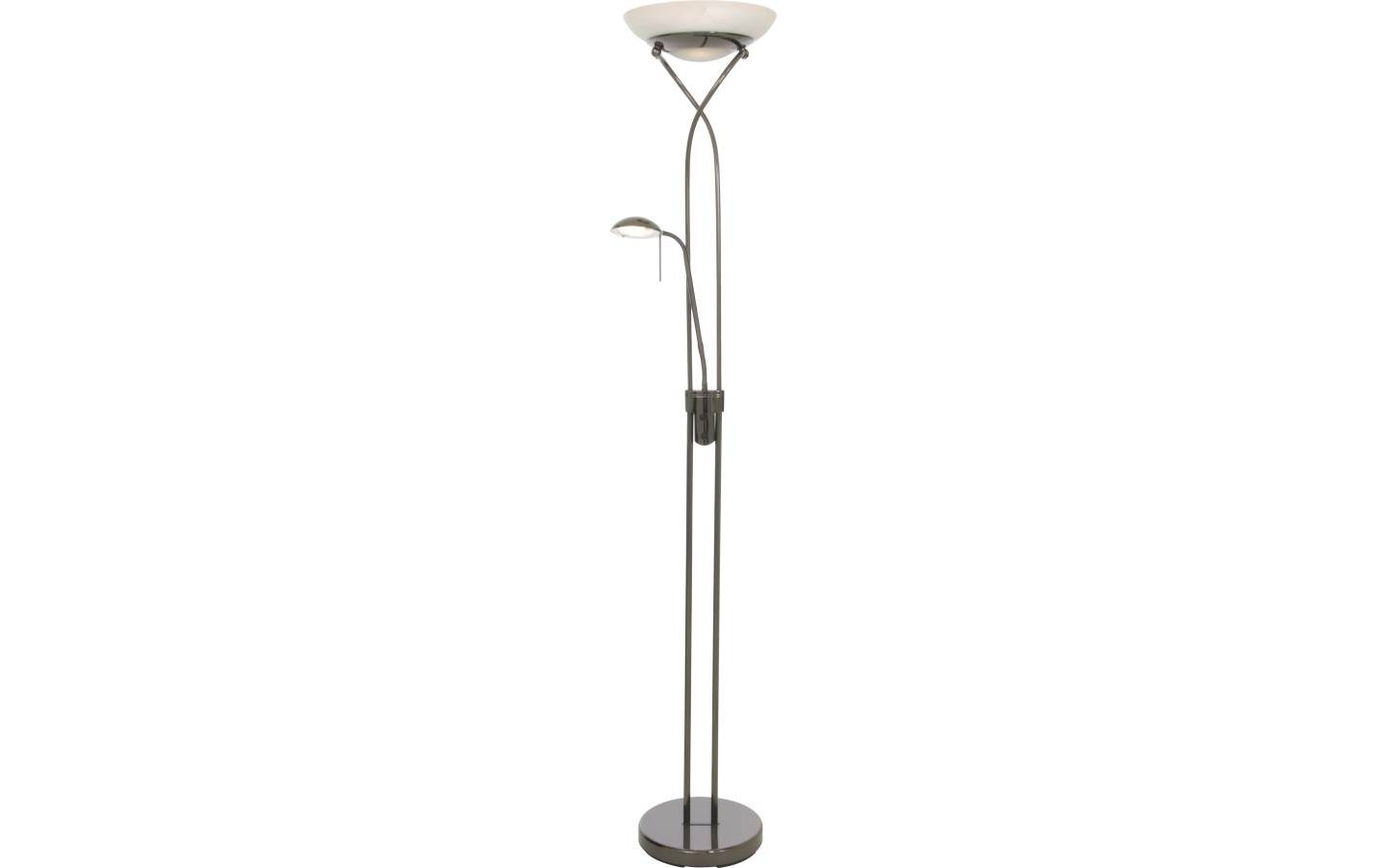 Cannes Golvlampa 1,8m LED 3000K 25W+5W Dimbar Svart/Krom