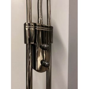 Cannes Golvlampa 1,8m LED 3000K 25W+5W Dimbar Svart/Krom