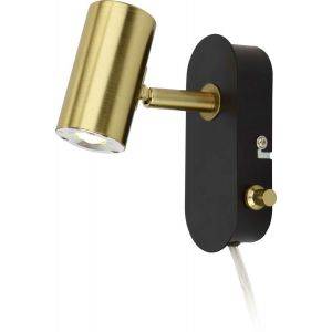 Gusto Vägglampa LED 5W 3000K Svart/Mässing
