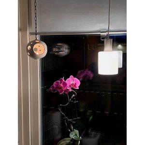 Cylinder Fönsterlampa 9cm Stål/Opal