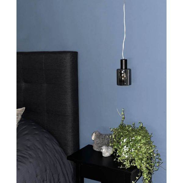 Cylinder Fönsterlampa 9cm Svart/Rök