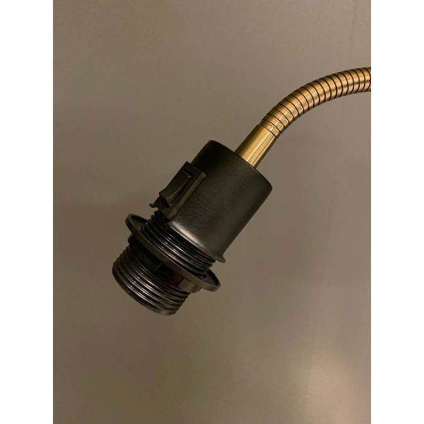 Ljusdal Golvlampa 140cm 1L Svart/Matt Mässing Ex. lampskärm