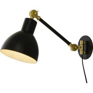 Dublin Vägglampa Svart/Mässing