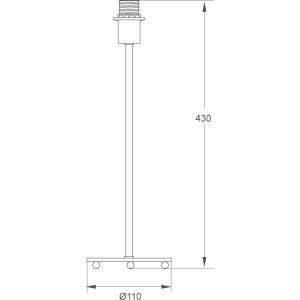 Ester Lampfot 43cm Silver