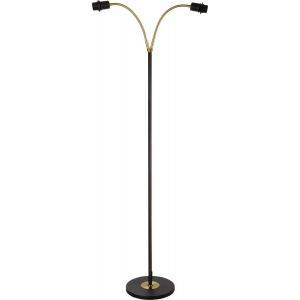 Ljusdal Golvfot 140cm 2L Svart/Matt Mässing Ex. lampskärmar