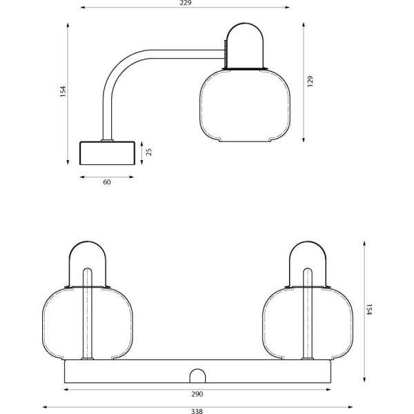 Messina Skåpsbelysning 33cm Krom/Vit IP44