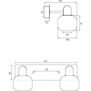 Messina Spegelbelysning 35cm Matt Mässing IP44
