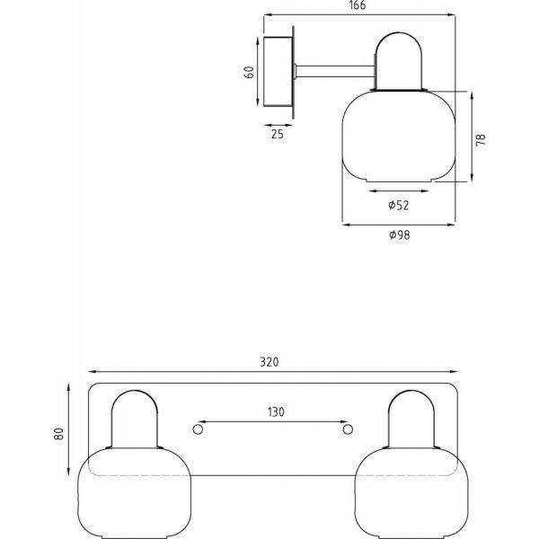 Messina Spegelbelysning 35cm Matt Mässing IP44
