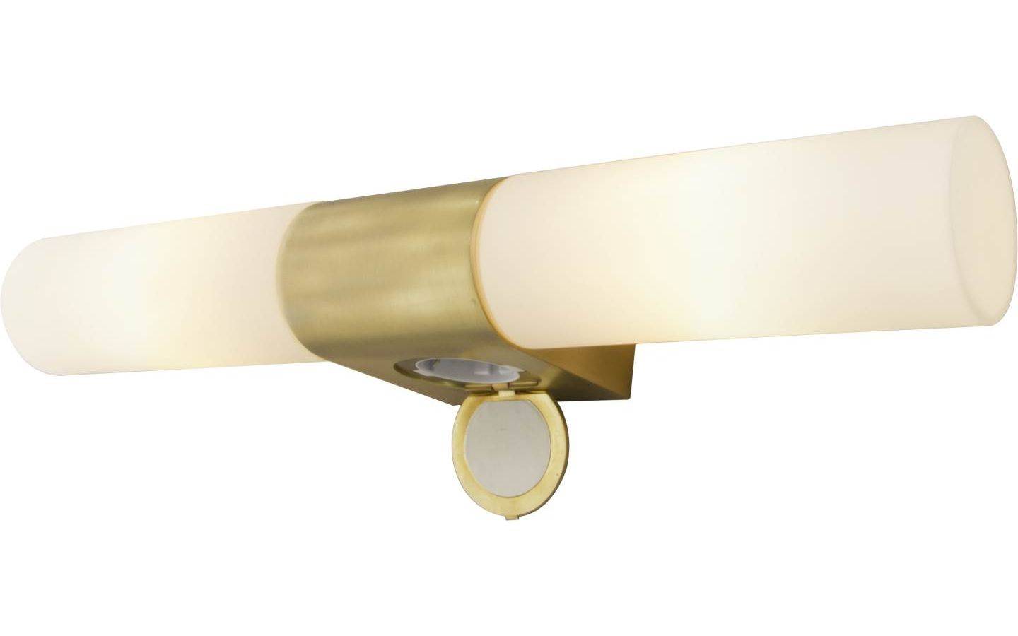 Cosenza Spegelbelysning 44cm med Uttag Matt Mässing IP44 