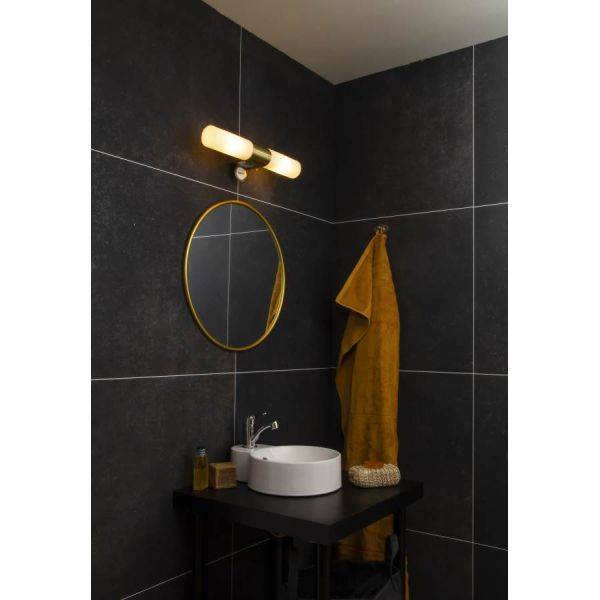 Cosenza Spegelbelysning 44cm med Uttag Matt Mässing IP44 