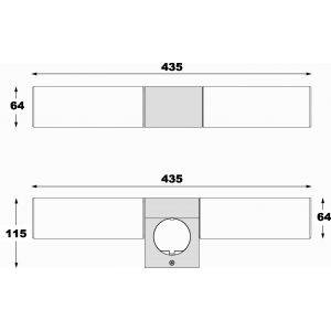 Cosenza Spegelbelysning 44cm med Uttag Matt Mässing IP44 