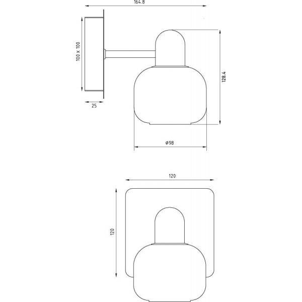 Messina Vägglampa Mässing IP44 