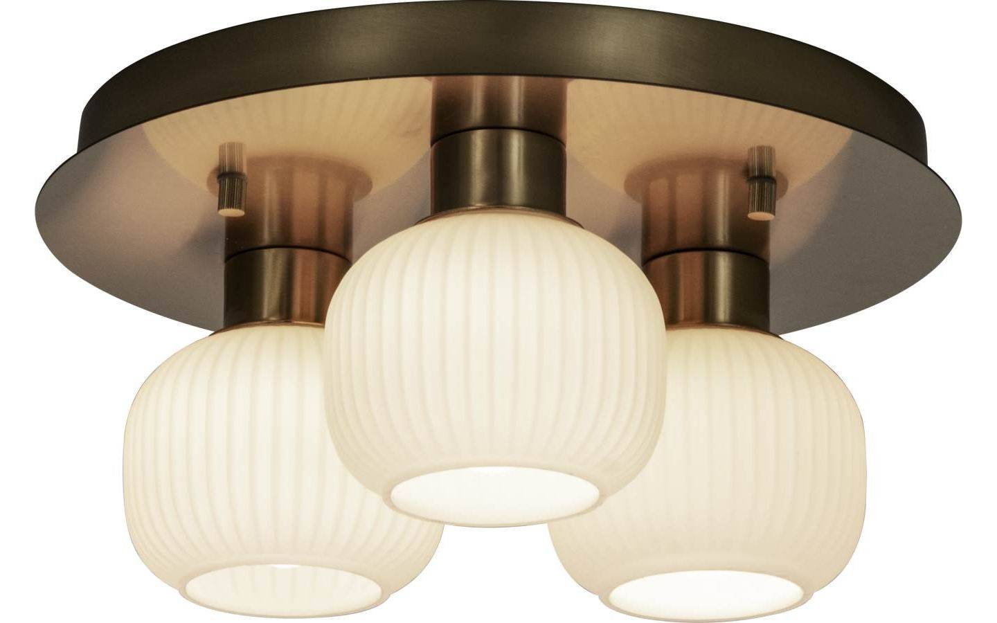 Messina Plafond 28cm Matt Mässing/Opal IP44
