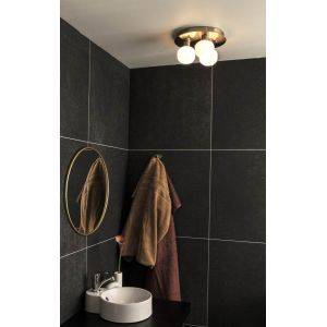 Messina Plafond 28cm Matt Mässing/Opal IP44