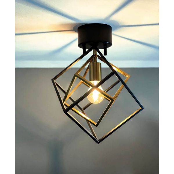 Cubes Plafond 33cm Svart/Matt Mässing