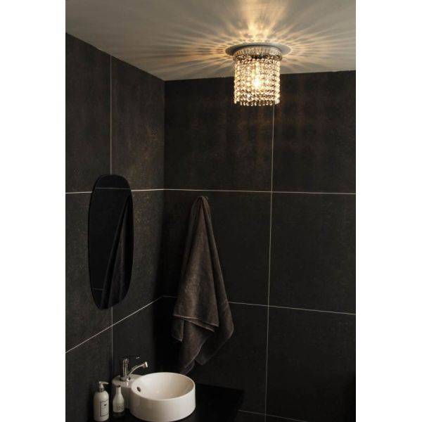 Claudia Plafond 20cm Krom/Klar IP44