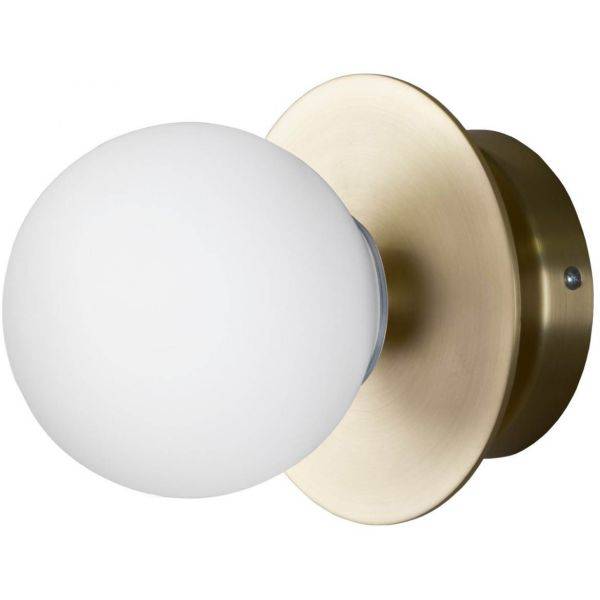 Art Deco Plafond/Vägglampa 16cm Borstad Mässing IP44