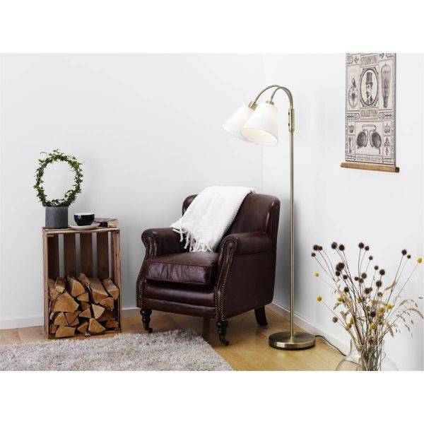 Duett 2L Golvlampa 140cm Antik/Vit