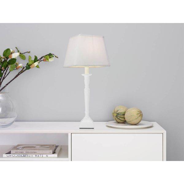 Linne Lampskärm Rektangulär 24cm Vit