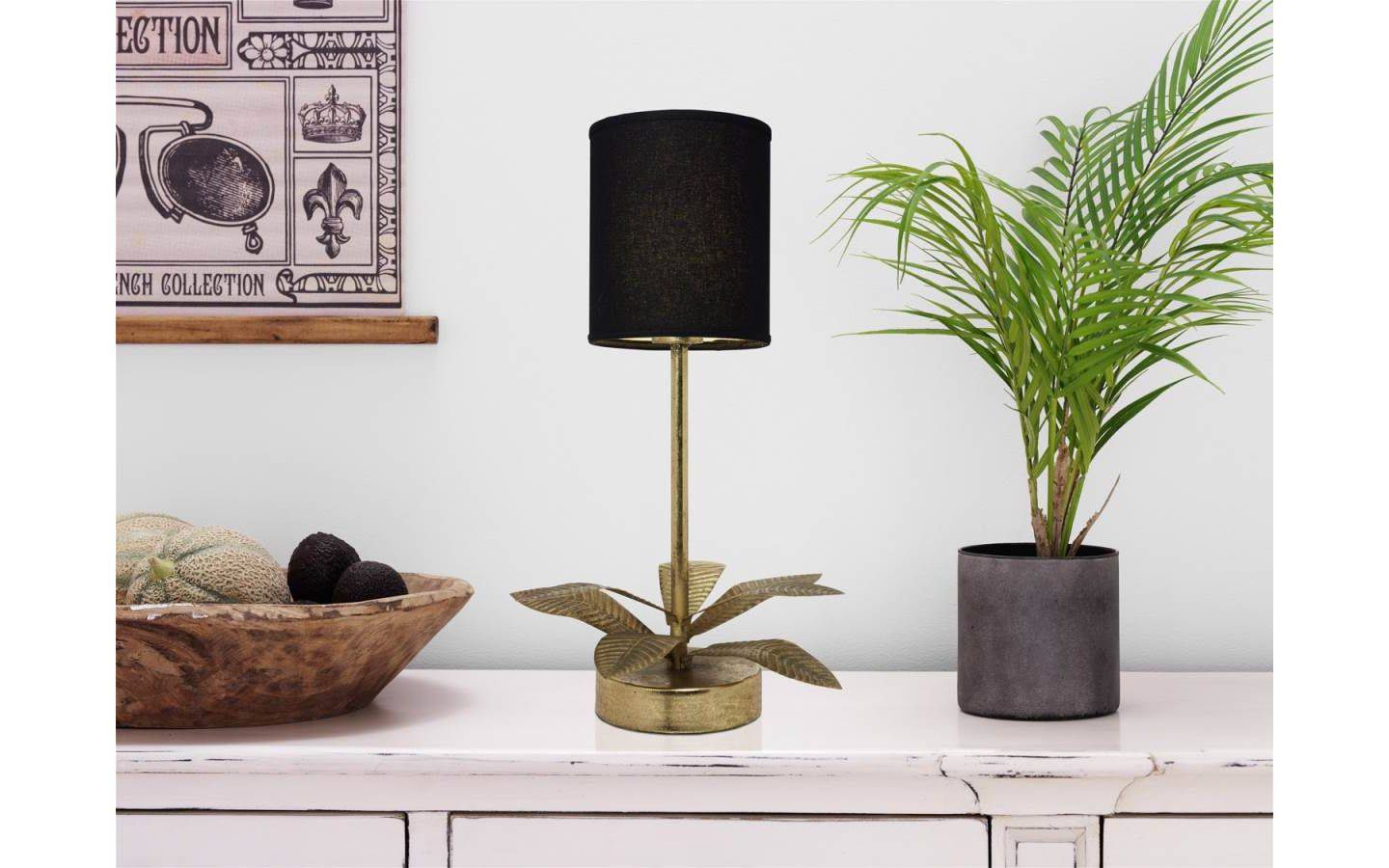 Linne Lampskärm Cylinder Ø15cm Svart