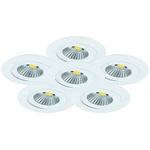 MD-360 LED-downlightset, 6x6W, 2700K, IP44