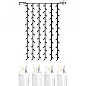 Ljusgardin System LED 1x2m Kallvit Vit Kabel