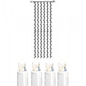 Ljusgardin System LED 1x4m Kallvit Vit Kabel