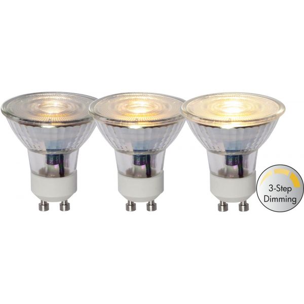 LED-lampa GU10 MR16 Spotlight Glass 3-step 5,3 cm