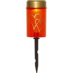 Solcellsljus Hearty 12 cm Röd