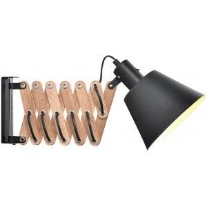 Vintage Vägglampa Svart/Oljerat Valnöt