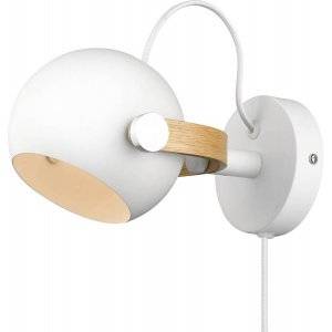 DC Vägglampa Ø12 G9 Vit / Ek